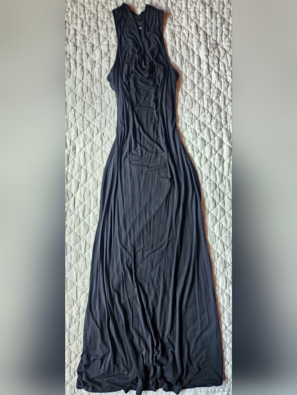 Cynthia Rowley Classic Black Maxi Dress. Racer Back Cowl Neck Xs Tall